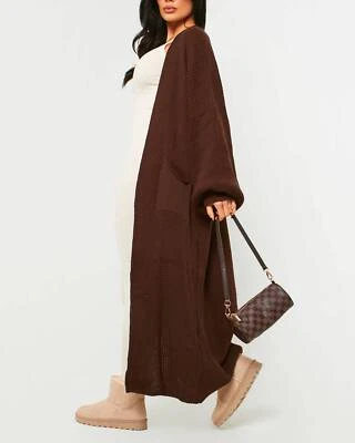 £9.95 • Buy Womens Ladies Oversize Baggy Chunky Cable Knitted Long Line Gorj Cape Cardigan