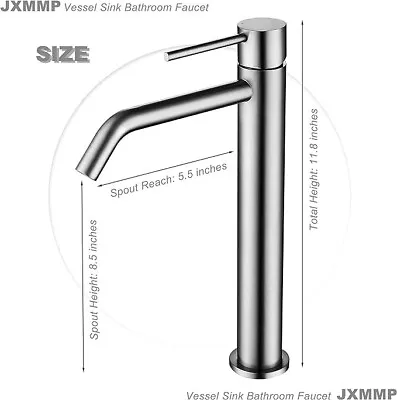 Tall Bathroom Faucet For Sink Cpbnorm Brushed Nickel Single Hole Lavatory Sink • $32.99