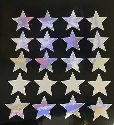 MIRRORED SILVER VINYL STARS-SELF ADHESIVE 3  Wide X 20  • £3.20