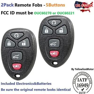 2x Keyless Entry Remote Start Control Key Fob For 2007-2014 Chevy Tahoe 15913415 • $11.94