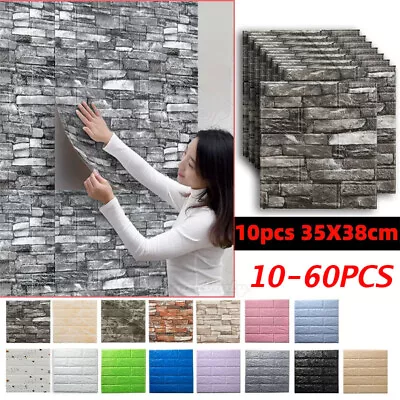 £13.65 • Buy 60X Large 3D Tile Brick Wall Sticker Soft Self-adhesive Waterproof Foam Panel_UK