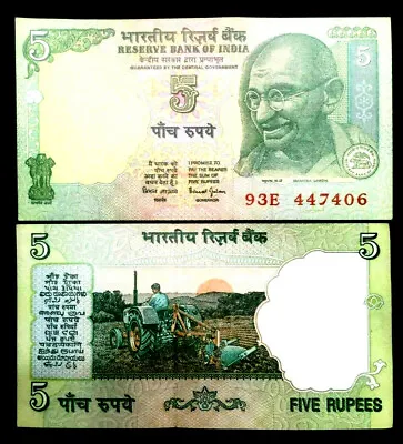 India 5 Rupees GANDHI Banknote World Paper Money UNC Currency Bill Note • $1.70