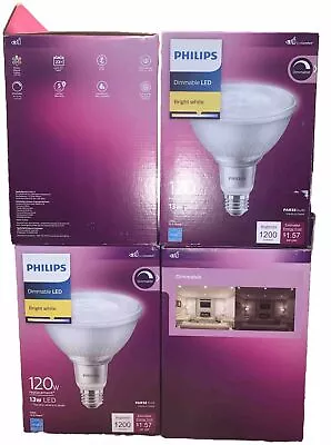 4 Philips 120w Replacement  PAR38 Bright White 13w LED Dimmable Flood Light Bulb • $34.99