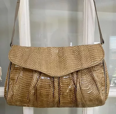 J Renee Vintage Brown Genuine Snakeskin Purse Shoulder Handbag Clutch Crossbody • $15