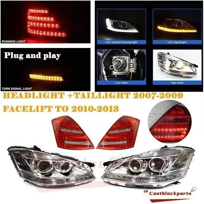 Facelift LED Headlights+Taillights W221 S Class S550 S63 For 07-09 Benz Bi-Xenon • $865.16