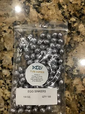 100 Qty 1/4 Oz Lead Egg Sinkers Slip Sinkers Weights FREE SHIPPING • $15.19