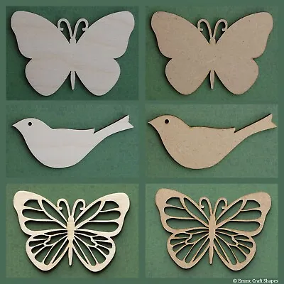 Wooden Bird And Butterfly Shape Blank Mdf And Plywood Craft Tag For Plaques • £5.85