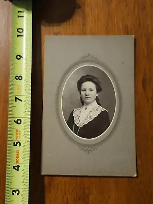 Photo Cabinet Card Oak Harbor Ohio Pretty Lady Young Old Vintage Rare • $8.09