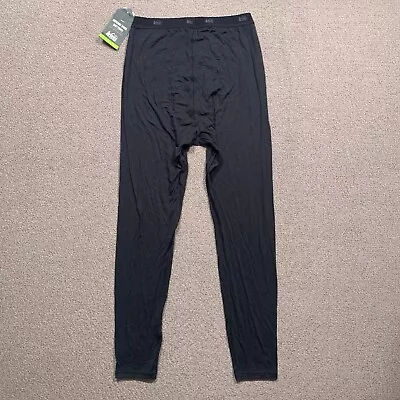 REI Pants Men Medium Black 100% Merino Wool Bottoms Midweight Fitted Thermal New • $44.44