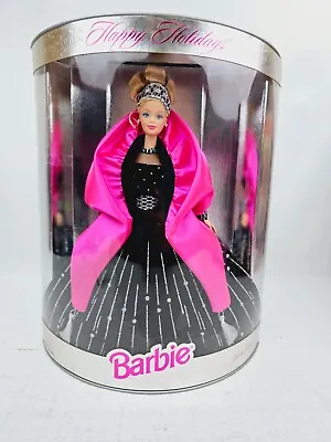 NIB 1998 HAPPY HOLIDAYS Special Edition Barbie Doll Mattel #20200 Black/Pink • $19.99