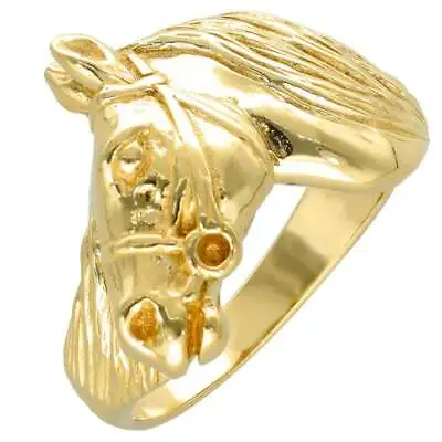 9ct Yellow Gold Horse Head Ring - Size X • £544.50