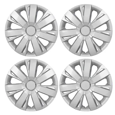 16  Set Of 4 Silver Wheel Covers Snap On Full Hub Caps For R16 Tire & Steel Rim • $45.99