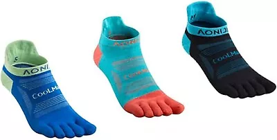 Achsoo 3 Pairs Five Finger Toe Socks Running Sport Socks Mini Crew Socks Size S • £14.99