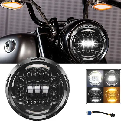 7  Inch LED Headlight DRL High Low Beam For BMW R Honda Shadow Spirit 1100 750 • $20.34