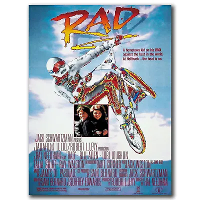 RAD! Movie 1987 BMX 80's Motorcross Art Hot 12x18 24x36in FABRIC Poster N2852 • $6.53