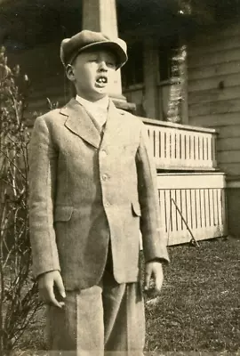 AB656 Original Vintage Photo BOY NEWSBOY CAP & SUIT C Early 1900's • $5.50