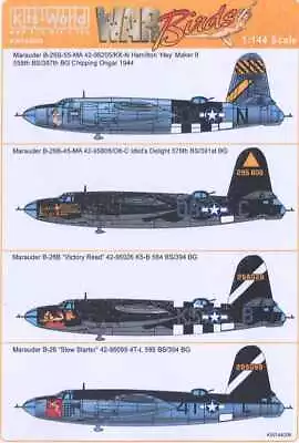 Kits World Decals 1/144 MARTIN B-26 MARAUDER Medium Bomber • $9.99