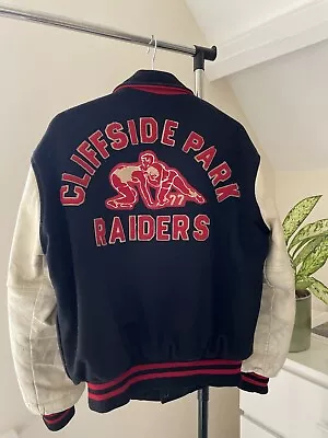 Vintage 90s College Varsity Raiders Wrestling Letterman Jacket Size Medium • £180
