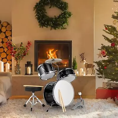 Ktaxo 3-Piece Junior Drum Set Beginner Drum Kit With Throne Cymbal Drumsticks • $79.98