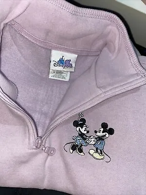 Disney Resort Mickey And Minnie 1/4 Zip Pull Over Sweatshirt Sweater Size M • $24.99