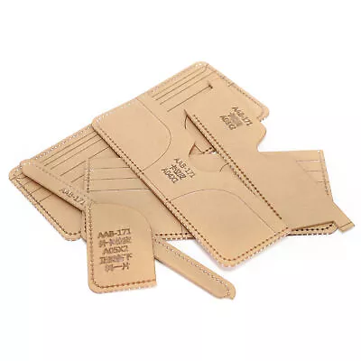 6x Acrylic Template DIY Hand‑Made Short Wallet Leather Pattern Mold Craft Tools♪ • $37.57