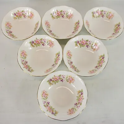 COLCLOUGH Wayside Vintage Bone China 6x Cereal/Soup Bowls 15.5cm - EHB • £24.99