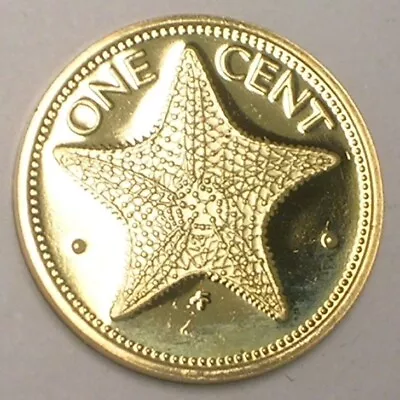 1977 Bahamas Bahamian One 1 Cent Starfish Coin Proof • $4.19