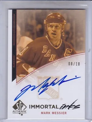 Mark Messier 2013-14 Upper Deck Sp Authentic Immortal Inks Auto #08/10 Rangers • $299.95