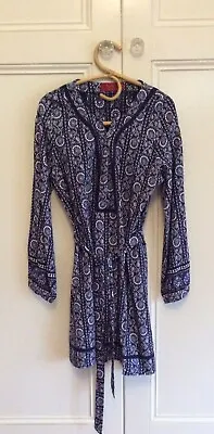 Tigerlily Size 14 Blue And White Floral Long Sleeve Boho Dress • $80
