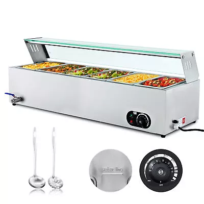 Commercial Bain Marie Food Warmer 3/4/6 Pans For Food Court Buffet Server Warmer • $229.99