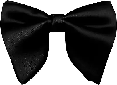 Mens Satin Silk Oversized Bow Tie Solid Color Formal Tuxedo Big Bowtie High Qual • $16.24