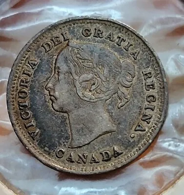 1889  Canada Queen Victoria Silver 5 Cents Coin--High Grade • $119.95