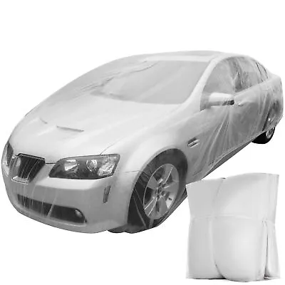 Clear Plastic Temporary Universal Disposable Car Cover Rain Dust Garage Cover US • $1.99