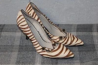 Bacarolle Jane Smith Zebra Print Heels Shoes - Size 40 Uk 6.5 (BA39) • £6.75