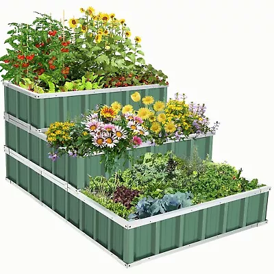 3-Tier Raised Garden Bed Vertical Elevated Box Planter Flowers Vegetables Herbs • $93.99