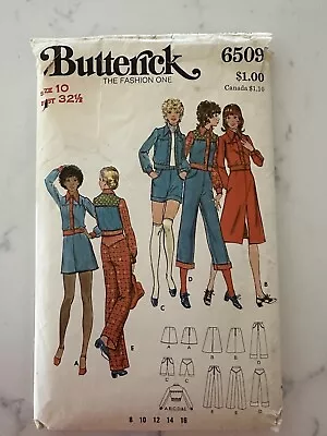 Butterick Pattern 6509 - Jacket Pants Shorts & Shirt - Size 10 - Vintage 70's • $6.95