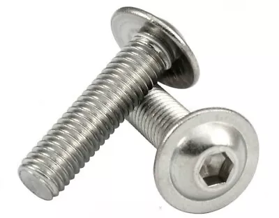 M3 M4 M5 M6 M8 Flanged Button Head Screws Allen Socket Bolts A2 Stainless Steel • £2.18