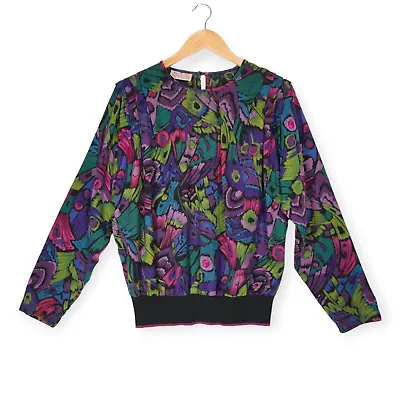 Vintage DIO By Discovery Clothing Size 12 Multicoloured Long Sleeve Top 80s • $26