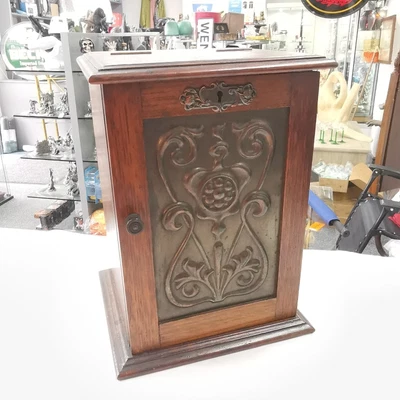 £120 • Buy Antique Arts & Crafts Copper And Wood Smokers Box P9264_36