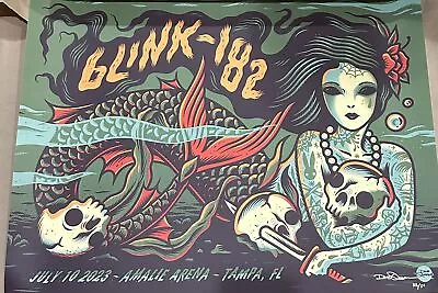 Dave Quiggle Blink 182 Tour Poster Tampa FL 2023 38/50 SIGNED SHIPS ASAP • $299.99