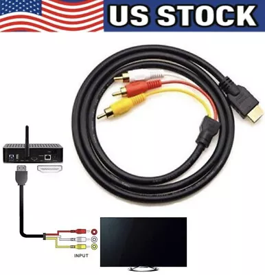 1080P HDMI Male To 3 RCA S-video AV Audio Cable Cord Adapter For TV HDTV DVD US • $4.69