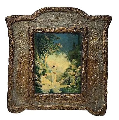 Antique Framed Print Of 'In The Garden Of Dreams' By Chester K. Van Nortwick • $120