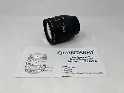 Quantaray 28-105mm F/3.8-5.4 Autofocus Lens - For Nikon - Tested & Working • $39.99