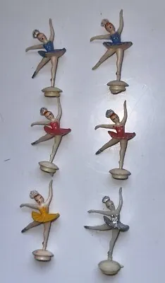 Set Of Six Vintage Ballerina Dancer Cake Toppers • $18