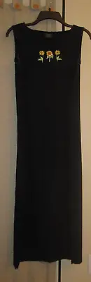 8 S Small Black Dress Vintage Long & Crochet Look JACKET Teddi Sunflower • $19.99