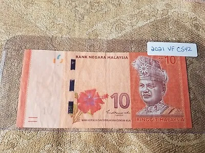 Malaysia 10 Ringgit 2021 Very Fine - C542 • $4.99