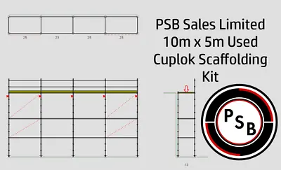 Used Cuplock Scaffold 10m X 5m Inc NEW Scaffold Boards Cuplok Scaffold INC VAT  • £2217.64