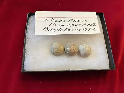 Revolutionary War Era (3) 69 Cal Musket Ball Bullets Found At Battle Of Monmouth • $0.99