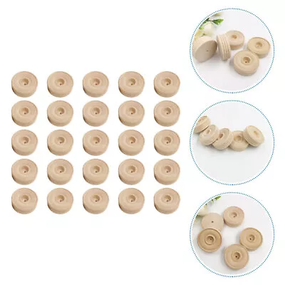  32 PCS Mini Car Rc Truck Wood Wheel Model Accessories Birch • £12.35