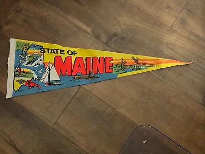 Vintage 1970's State Of Maine Lobster & More 23  Pennant • $24.99